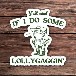 Green and white southern frog sticker car jeep bike  cup electronic decor